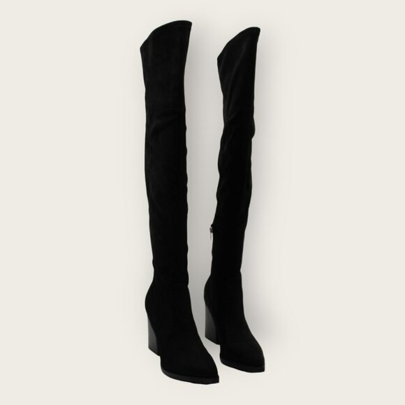 Marc Fisher Shoes - Marc Fisher Womens Black Pointy Toe Block Heel Zip-up Dress Boots